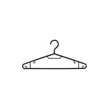 Ramínko Plastová ramínka, šířka 40 cm, s pevným hákem, černá, 1 ks