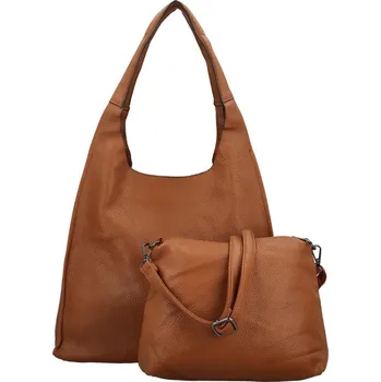 Trendy dámský koženkový set kabelek Jordy, hnědý