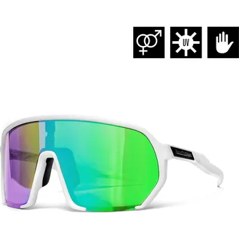 Cyklistické brýle Archie - white/mirror green