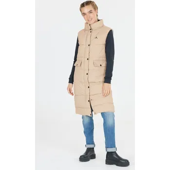 Dámská vesta Dámská vesta Whistler Amaretto W Long Puffer Vest velikost 44 simply taupe