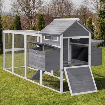 kurník MyAnimal kurin XXL MH-22 2.0- 234 x 126,5 x 123,5 cm Barva: šedo/bílá