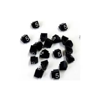 Dárková visačka Cenovky Q 3D, 6 x 9 mm, náhradní číslo "5", bílý prolis, 20 ks