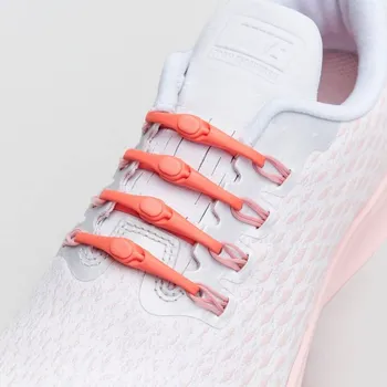 Tkaničky do bot Elastické tkaničky Hickies (14ks) - světle oranžová velikost OSFA soft coral