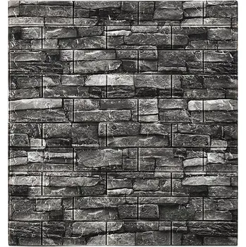 Tapeta Samolepicí 3D nástěnné panely cihlový vzor šedá pěna