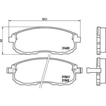 Brzdová destička BREMBO P 56 021 Sada brzdových destiček, kotoučová brzda (P56021)