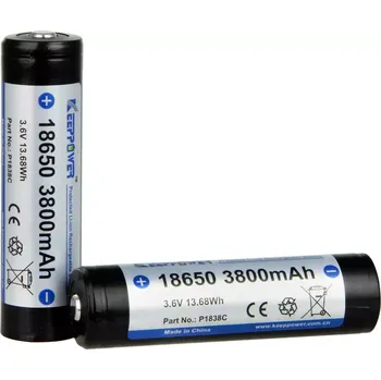 Článková baterie Akumulátor KeepPower 18650, 3800mAh Li-ion, 3,7V, s ochr. obvodem
