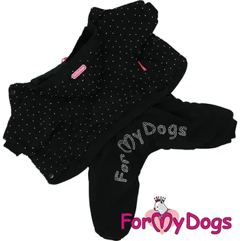 Obleček pro psa FOR MY DOGS Plyšový UNISEX overal FMD BLACK, černý Velikost: 10/XS