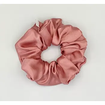 Saténová Scrunchie gumička starorůžová L - klasik
