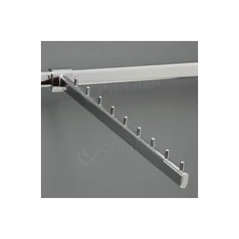 Prodejní regál VARIANT vodopád, 9 kolíčků, délka 400 mm, sklon 15°, chrom