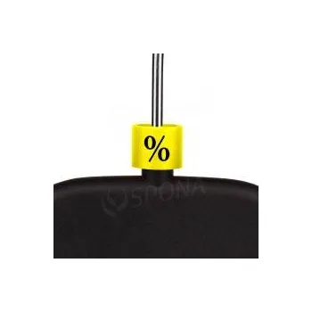 Ramínko Minireitery, značení na ramínka "%", žlutá barva, černý potisk, 25ks