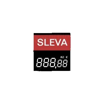 Dárková visačka Papírové cenovky s digitálními číslicemi 4750, text "SLEVA", 3+2 pozice, 100ks