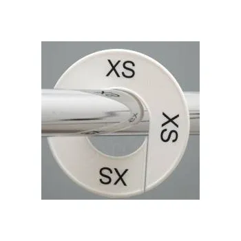 Ramínko Velikostní kruh, značení na štendr "XS", bílý, černé písmo, 1ks