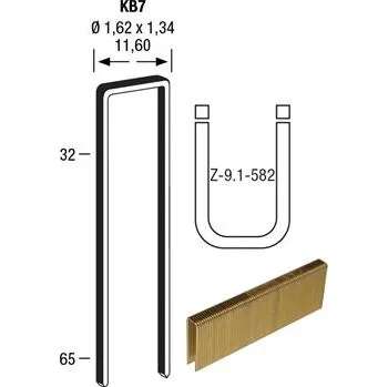 Sponky typ KB7 64 mm z ocel. drátu pozink a tvrzeno (8000 ks)