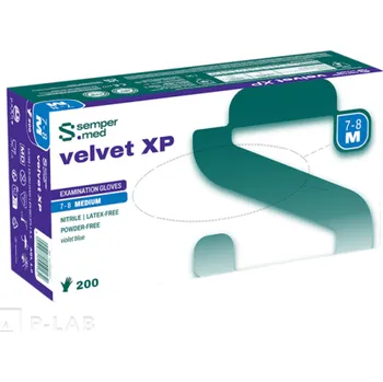 Pracovní rukavice Rukavice vyšetřovací nitrilové SEMPERMED® velvet XP (Velikost: S, Balení (ks): 200, Balení: Krabice)