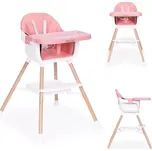 Dětská jídelní židlička 2 v 1, růžová, ECOTOYS