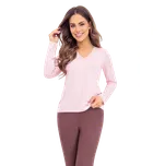 Dámské dlouhé pyžamo Donna Daphne long růžové L Růžová