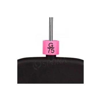 Ramínko Minireitery podprsenkové, značení "G/75", růžová barva, černý potisk, 25ks