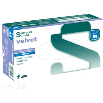 Pracovní rukavice Rukavice vyšetřovací nitrilové SEMPERMED® velvet (Velikost: XS, Balení: Karton, Balení (ks): 10 x 200)