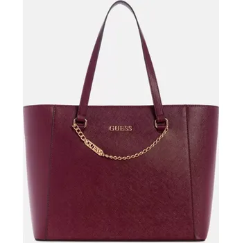 GUESS dámská velká kabelka Deltona vínová