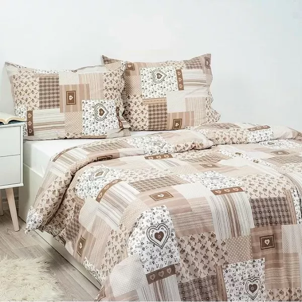 Stanex povlečení krep pečvork béžový (LS297) 140x200, 70x90 cm