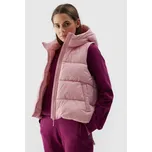 Dámská péřová vesta s výplní ze syntetického peří 4F - růžová velikost XL růžová