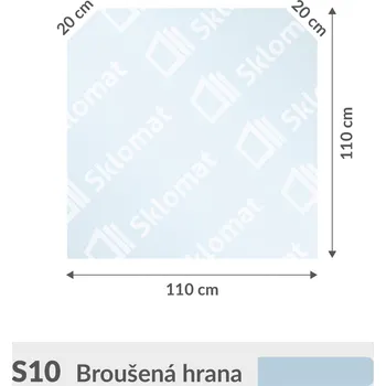 Zrcadlo S10 sklo pod kamna 8mm 110 x 110 cm