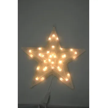 Vánoční dekorace PRC VÁNOČNÍ OSVĚTLENÍ OBRYS HVĚZDA 37CM TEPLE BÍLÁ