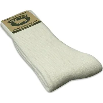Pánské ponožky Ovčí věci Bílé vlněné ponožky Sibiřky – 1 pár Velikost: 43-47