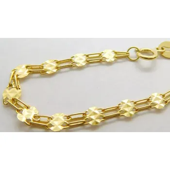 Náramek Klenoty Budín Dámský gravírovaný zlatý náramek destičky 585/1,18gr 19cm HK7085 (Klenoty Budín Dámský gravírovaný zlatý náramek destičky 585/1,18gr 19cm HK7085)