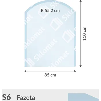 Zrcadlo S6 sklo pod kamna 6mm 85 x 110 cm