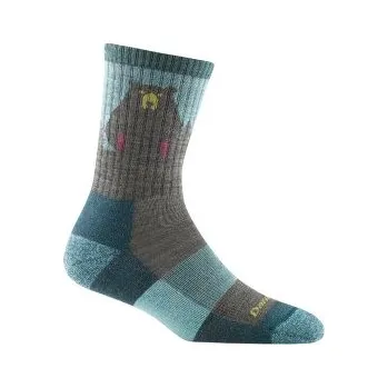 Dámské oblečení Darn Tough Bear Town Micro Crew Lightweight With Cushion AQUA modrá M