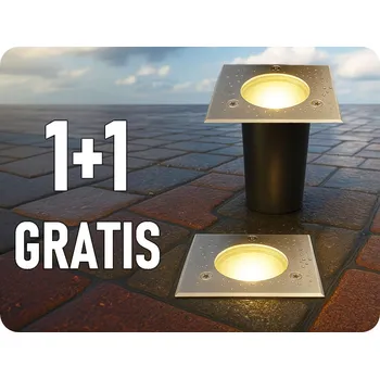 Bodové svítidlo Mini Vestavné svítidlo na GU10 žárovky, hranaté, voděodolné, IP67, 1+1 ZDARMA!