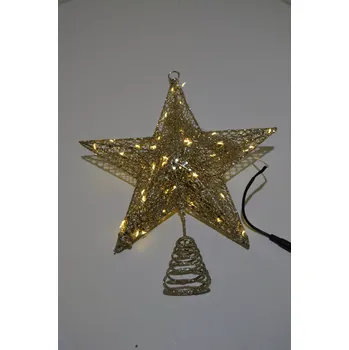 Vánoce Vánoční osvětlení - venkovní drátěná hvězda 30cm šampaň
