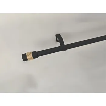 Garnýž SP TREND Souprava záclonová roztažitelná 16/19mm Tau, černá matná/juta, 120-210 cm