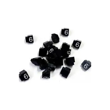 Dárková visačka Cenovky Q 3D, 6 x 9 mm, náhradní číslo "6", bílý prolis, 20 ks