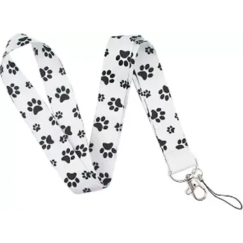 Lanyard Šňůrka na klíče Tlapky černé