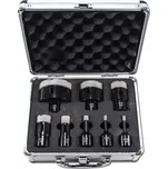 XTLINE Sada vykružovacích diamantových korunek 8 dílů 6-68 mm, hliníkový box