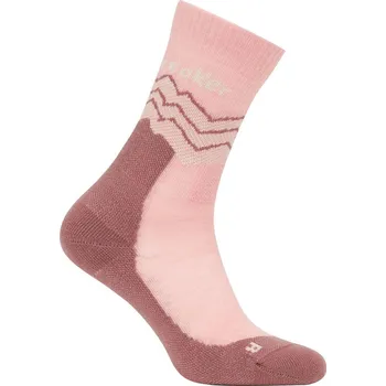 Dámské termo ponožky ICEBREAKER Wmns Hike+ Medium Crew Across the Peaks, Blush/Summit/Ecru Heather velikost: 38-40 (M)