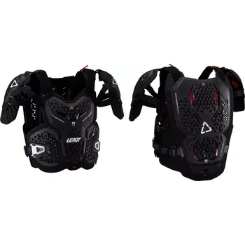 Motocyklový chránič hrudi a pátěře Motokrosový hrudní/zádový/ramenní chránič LEATT 4.5 CHEST PROTECTOR PRO EVO barva černá, velikost XXL 184-196 cm (nový model o 22 % lehčí, o 50 % více odvětrávaný, skóre ochrany 17 bodů )