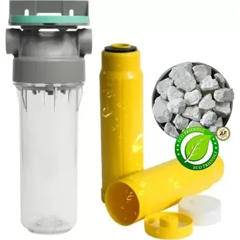 Filtrace vody Průsvitné filtrační pouzdro s odvzdušňovacím ventilem ECO 1“ - 10“/2,5" a vložkou na zvýšení pH a mineralizace (FILTRAČNÍ POUZDRA)