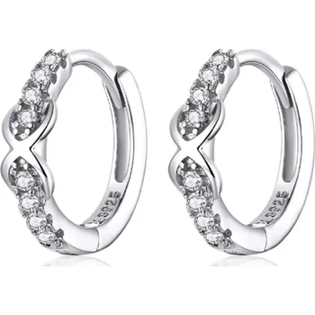 Náušnice For Silver Stříbrné kruhové náušnice s motivem nekonečna a zirkony - Stříbro 925
