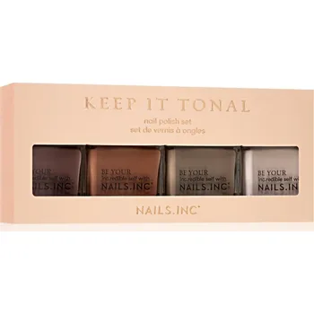 Kosmetická sada Nails Inc. Keep It Tonal Ombre CHAMOMILE STREET lak na nehty 14 ml + BEECH GARDENS lak na nehty 14 ml + FRENCH ORDINARY COURT lak na nehty 14 ml + MANSION HOUSE STREET lak na nehty 14 ml kosmetická sada