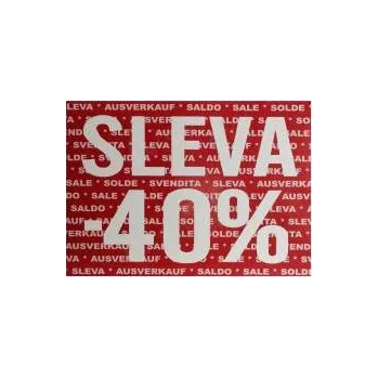 Dárková visačka Papírový banner, plakát SKONTO 700x500mm,"SLEVA -40%", tmavě červený, 2ks