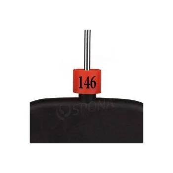 Ramínko Minireitery, značení "146", červená barva, černý potisk, 25ks