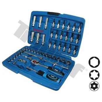 Gola sada Gola sada 1/4" 53 ks s vrtanými nástrčnými hlavicemi torx, 6h. nástrčné hlavice