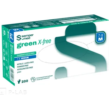 Pracovní rukavice Rukavice vyšetřovací nitrilové SEMPERMED® green X-free (Balení: Karton, Velikost: XL, Balení (ks): 10 x 180)