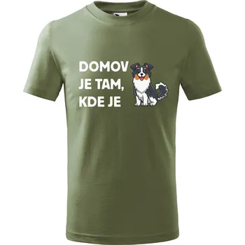 DOBRÝ TRIKO Dětské tričko Domov pes Velikost: 158/12 let, Barva: Khaki
