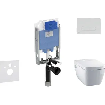 WC sada Ideal Standard ProSys - Set předstěnové instalace, sprchovací toalety a sedátka TECEone, tlačítka Oleas M1, Rimless, SoftClose, chrom mat ProSys80M SP131