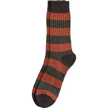 Pánské ponožky Barbour Houghton Stripe Socks — Burnt Orange