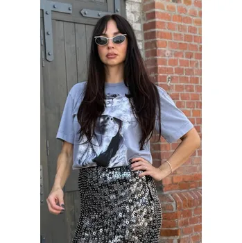 Dámské tričko Dámské tričko PINKO STRABILIANTE 105789A2VII41 fialovošedé Velikost: S